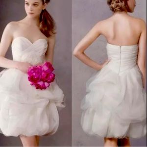 Vera Wang Satin faced Organza Dress Ivory Size 2